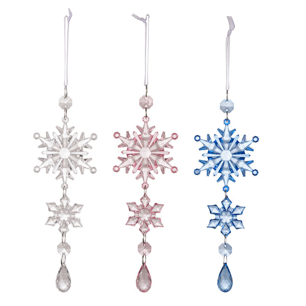 Christmas decoration supplies acrylic transparent snowflake pendant colorful ice cream hanging water droplet pendant