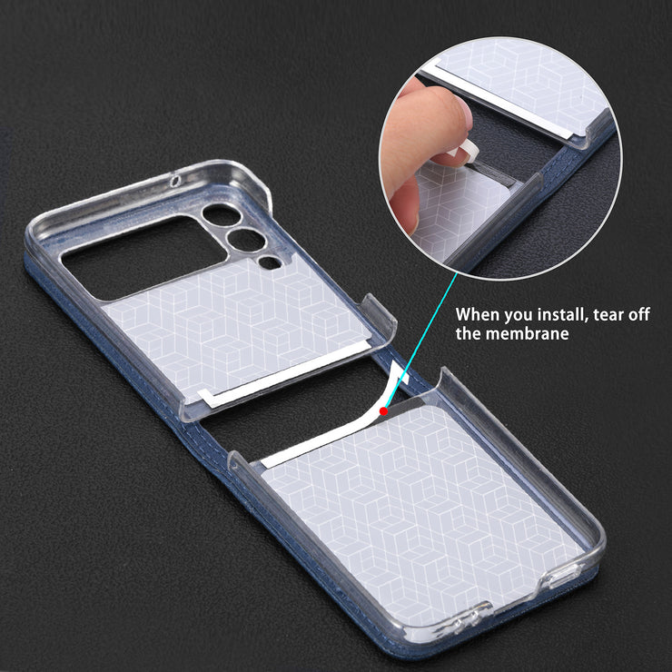 New Style For Samsung Z Flip3 Phone Case All Inclusive Card Leather Galaxy Z Flip3 Cover