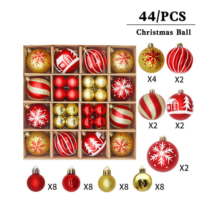 Christmas decoration 6cm electroplated plastic ball shaped painted Christmas ball gift Christmas tree pendant