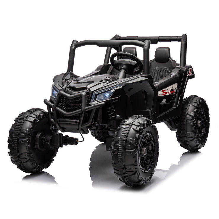 Side by Side 4x4 Ride on Off-Road Truck with Parent Remote Control, Battery Powered Electric Car w/High Low Speed