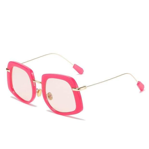 Elliptical Sunglasses Trendy Milan Fashion Show Colorful Sunglasses