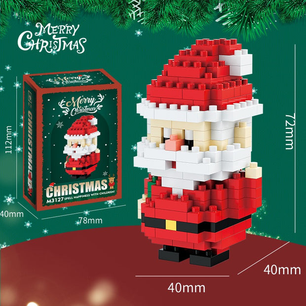 Compatible with building blocks, small particle assembly, snowman, Christmas reindeer, Christmas gifts, children's toy gifts