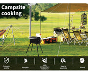 Portable Outdoor Camping Oven and Stove with Chimney for Caravans