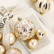 christmas 65pcs light champagne white painted Christmas ball set decoration Christmas tree decoration pendant