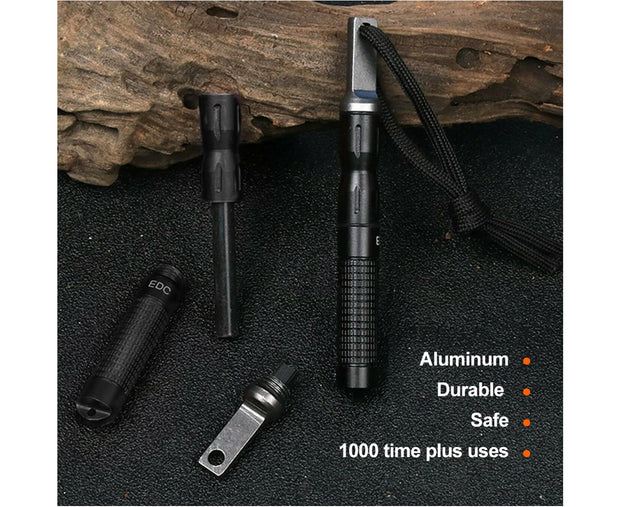 Outdoor Survival Magnesium Flint and Steel Striker Fire Starter Lighter Stick