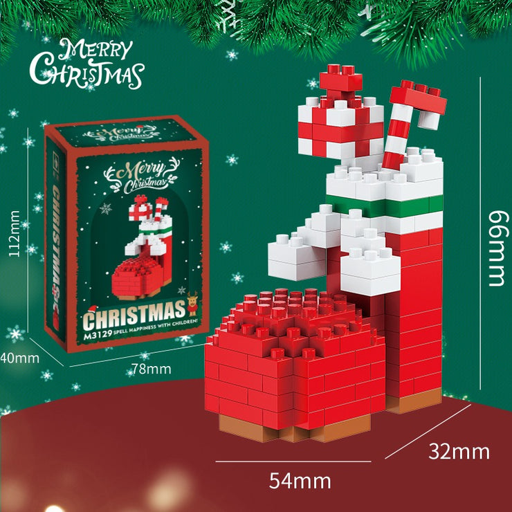 Compatible with building blocks, small particle assembly, snowman, Christmas reindeer, Christmas gifts, children's toy gifts