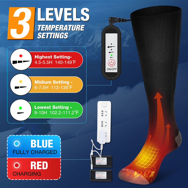 Hot socks with 3-speed electric heating, USB for men and women's foot warmers, winter electric heating and warm socks