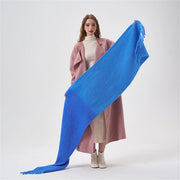 Simple color blocking soft touch plush scarf thickened and lengthened imitation cashmere shawl student windproof scarf for women