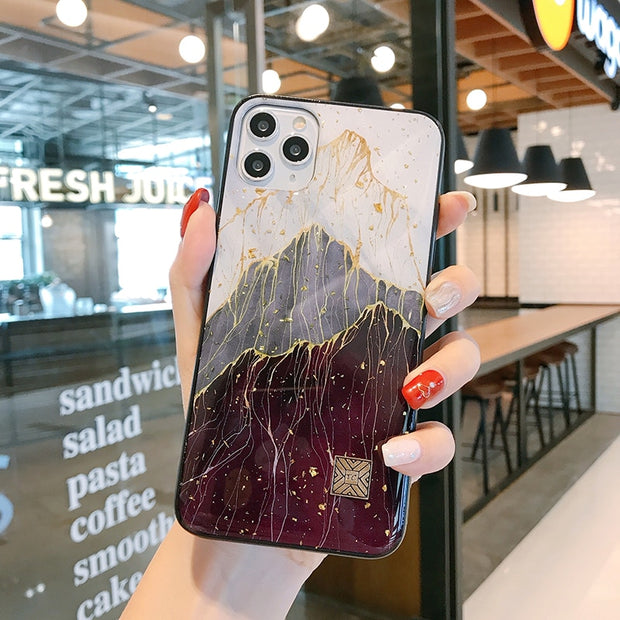 Chic Marble Gold Foil Phone Cases for iPhone 12 11 Pro Max XR X 8 7 6 Plus Glitter Soft Silicone Cover for iPhone XS Max SE 2020