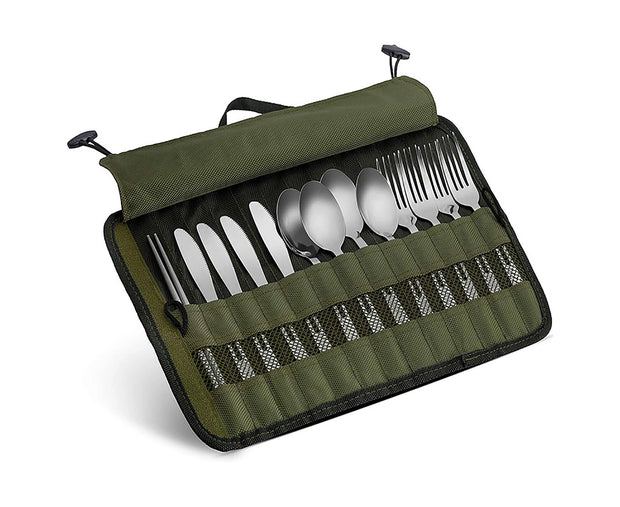 Outdoor Camping Tableware Bag Picnic Cutlery Set with Travel Case for Family