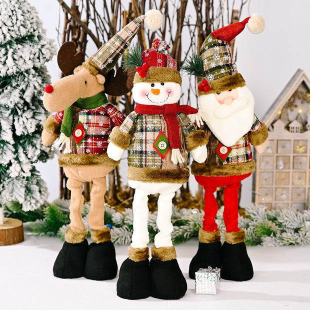 Christmas Telescopic Santa Claus Snowman Doll Christmas Ornament