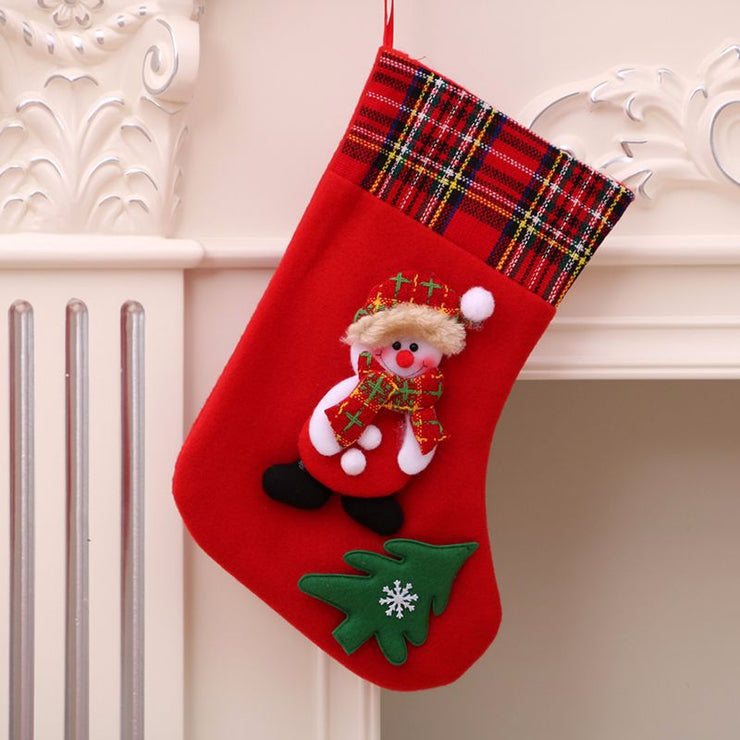 Christmas stockings, Christmas decorations, stockings, Christmas gift bags, medium-sized plush three-dimensional Christmas stockings pendant