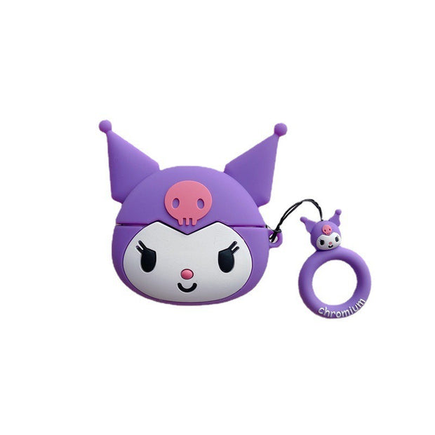 Big Head Kuromi Suitable For Airpods Protective Case 2 Cute Apple Wireless Bluetooth 3rd Generation Pro Headset Silicone