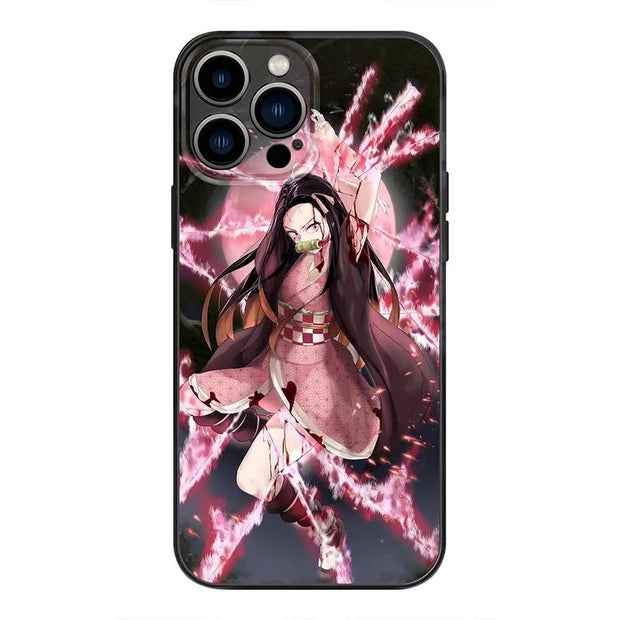 Suitable for Apple 14Promax phone case matte TPU new Ghost Slayer soft shell 13 anime 15pro