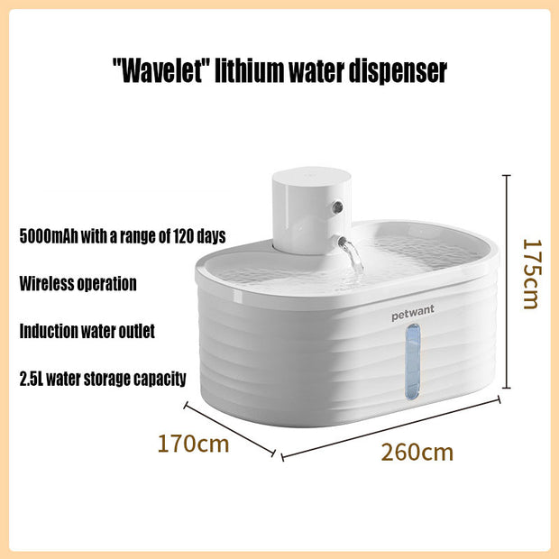 Paiwang 2.5L wireless pet water dispenser infrared sensing multi-mode strong battery life cordless automatic cat water feeder