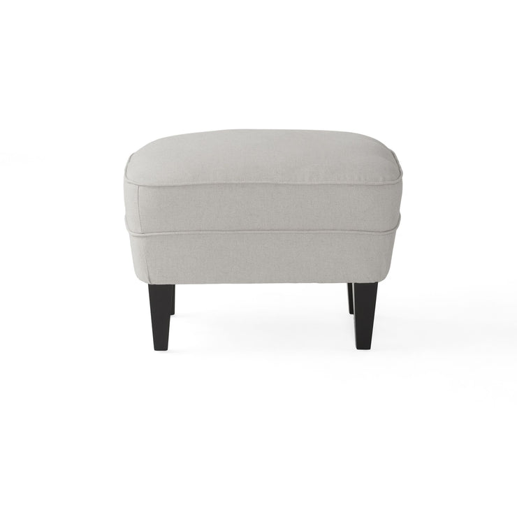 Modern light grey fabric club chair and Ottoman set, stylish cushioned armchair, paired with Ottoman style