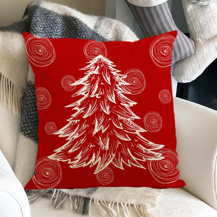 Christmas hat pillowcase linen Christmas tree letter print pillowcase holiday