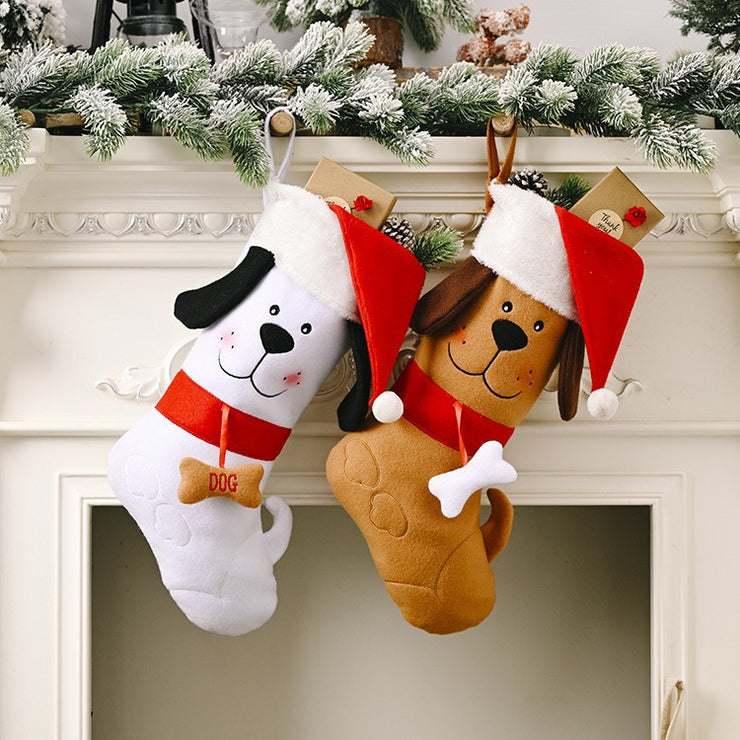 Christmas Decorations Christmas Dog Bone Gift Socks Creative New Pet Socks Christmas Socks Gift Bag