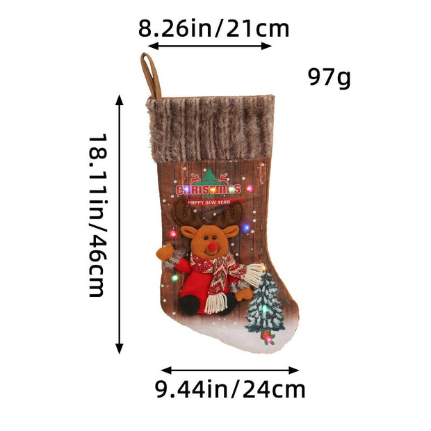 Christmas lights Christmas socks Christmas tree decorations children's gift bags fireplace decorations socks