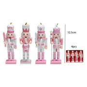 Christmas New 13CM Nordic Soldier Pink and White Cute Nutcracker Ornament Nutcracker Nutcracker Soldier