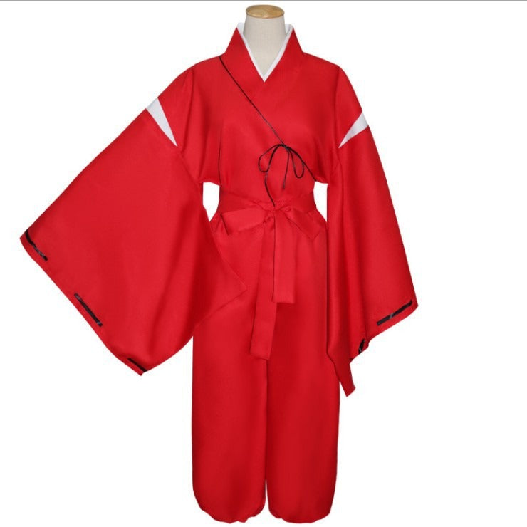 Anime Inuyasha cosplay costume red Japanese kimono men's robe costume Halloween party