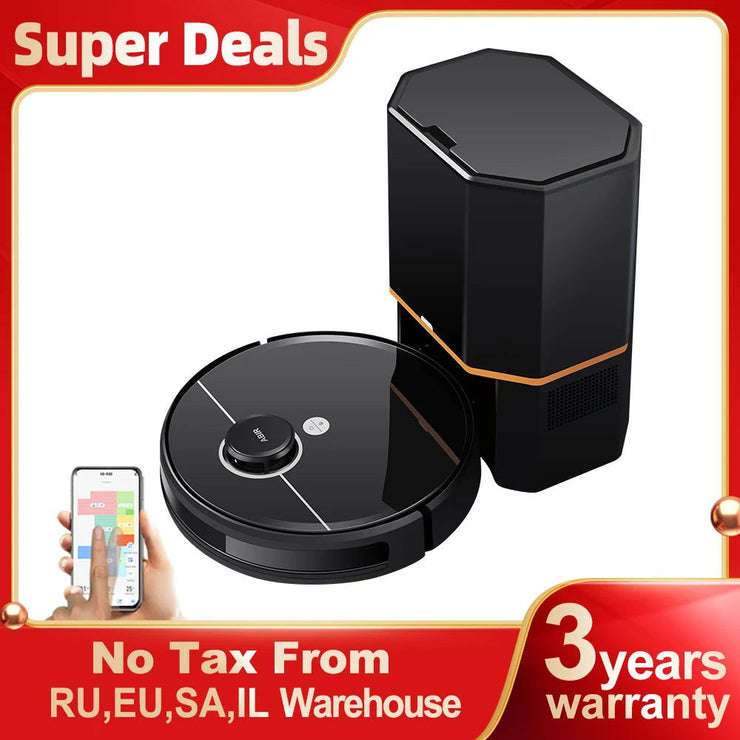 ABIR R30 Robot Vacuum Cleaner, Auto-Empty Station, Laser Lidar, 6500PA Suction,Multi-Floor Maping, Smart Home Wet Dry Appliance - Follow yourDream