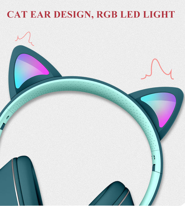 AKZ-022 RGB Luminous Cat Ear Headset Wired Headset Gaming Computer Learning Headset - Follow yourDream