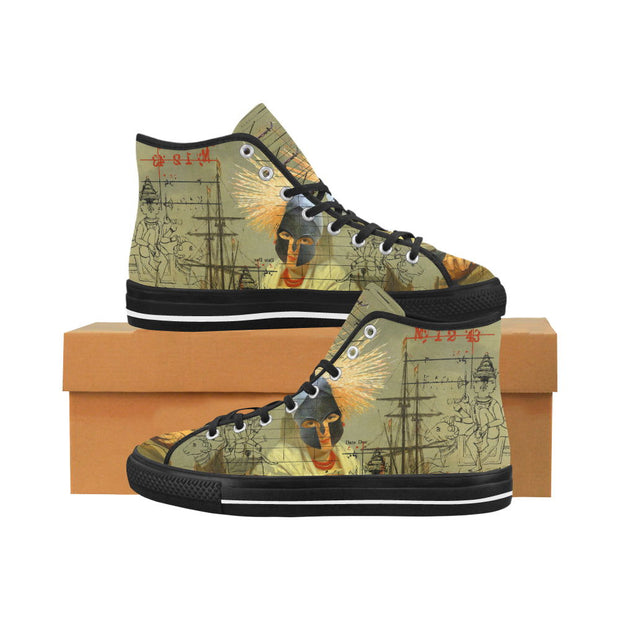 AT THE HARBOUR Men's All Over Print Canvas Sneakers - Follow yourDream