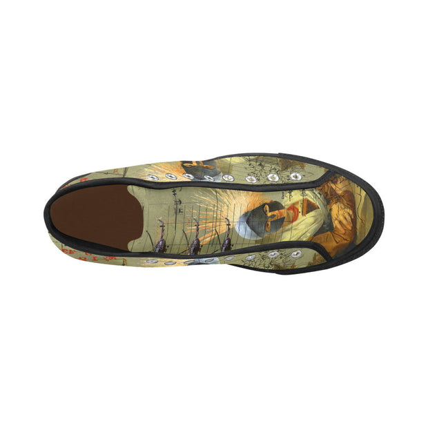 AT THE HARBOUR Men's All Over Print Canvas Sneakers - Follow yourDream