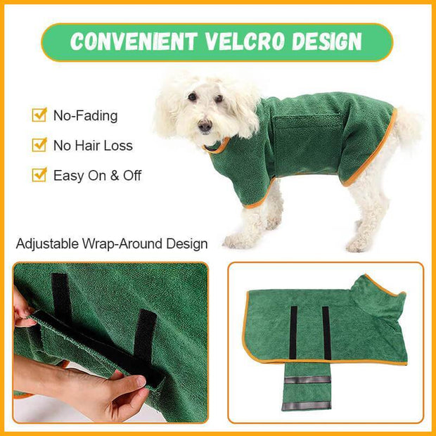 Absorbent Pet Bathrobe With Waist-wrapped Microfiber - Follow yourDream