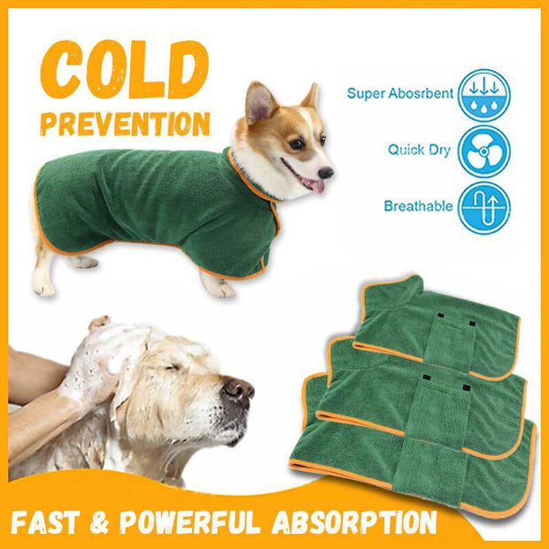 Absorbent Pet Bathrobe With Waist-wrapped Microfiber - Follow yourDream