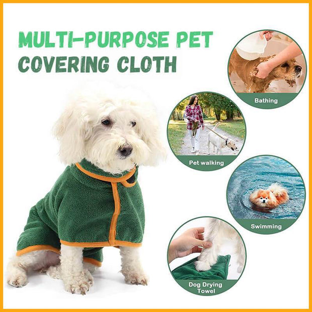 Absorbent Pet Bathrobe With Waist-wrapped Microfiber - Follow yourDream