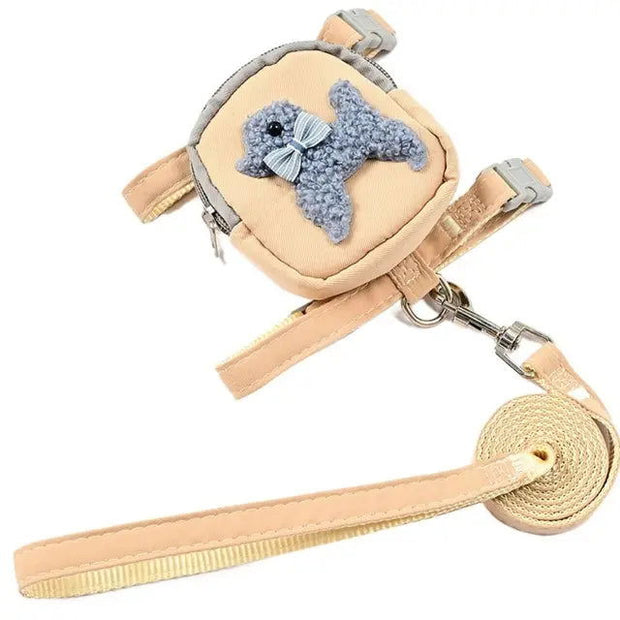 Adjustable Soft Pet Vest with Backpack and Leash for Small and Medium Dogs - Perfect for Outdoor Adventures and Carrying Treats - Follow yourDream