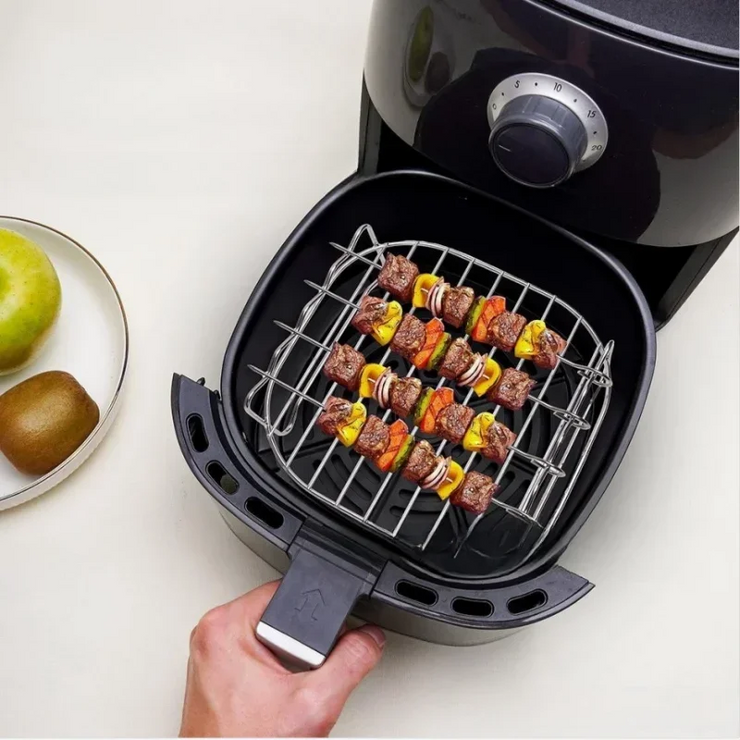 Air Electric Fryer Accessories 430 Stainless Steel Double Layer Grill Rack Barbecue Net Steam Rack Household Air Fryer Rack - Follow yourDream