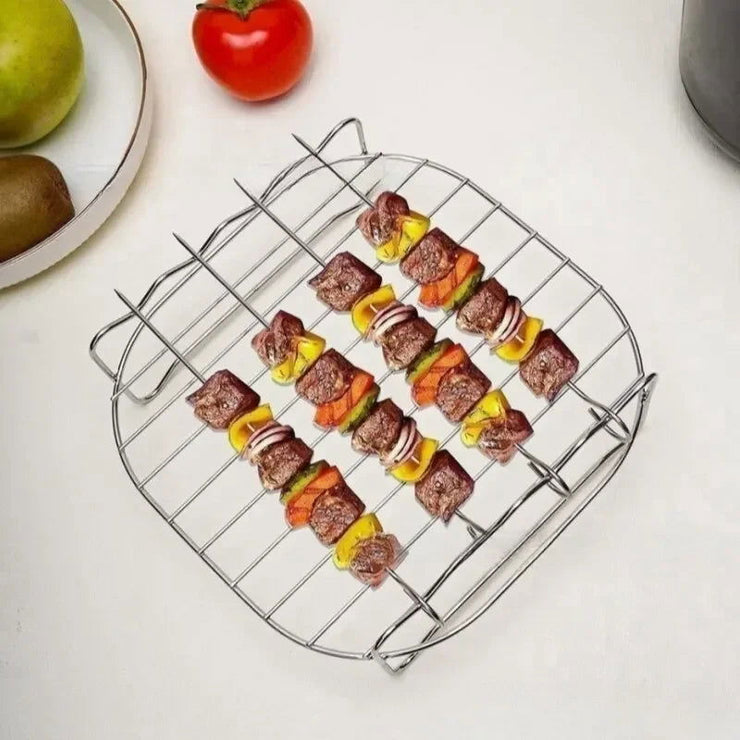 Air Electric Fryer Accessories 430 Stainless Steel Double Layer Grill Rack Barbecue Net Steam Rack Household Air Fryer Rack - Follow yourDream