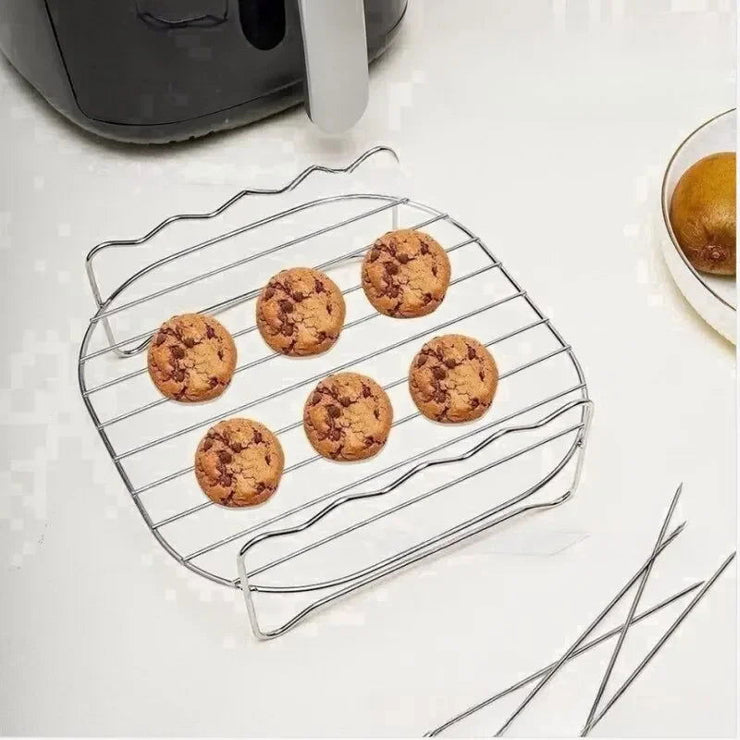 Air Electric Fryer Accessories 430 Stainless Steel Double Layer Grill Rack Barbecue Net Steam Rack Household Air Fryer Rack - Follow yourDream