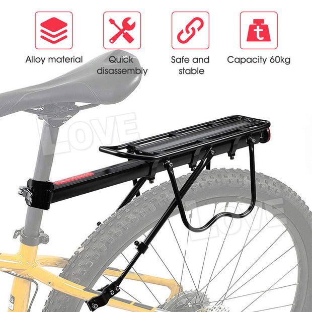 Aluminum Bike Rear Rack Seat Luggage Carrier Bicycle Post Mountain Mount Pannier - Follow yourDream