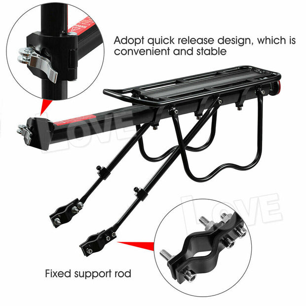 Aluminum Bike Rear Rack Seat Luggage Carrier Bicycle Post Mountain Mount Pannier - Follow yourDream
