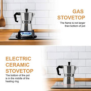 Aluminum Coffee Kettle Household Italian Octagonal Moka Coffee Tea Pot Office Home Travel Outdoor Camping Tableware Equipment - Follow yourDream
