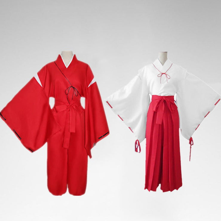 Anime Inuyasha cosplay costume red Japanese kimono men's robe costume Halloween party - Follow yourDream
