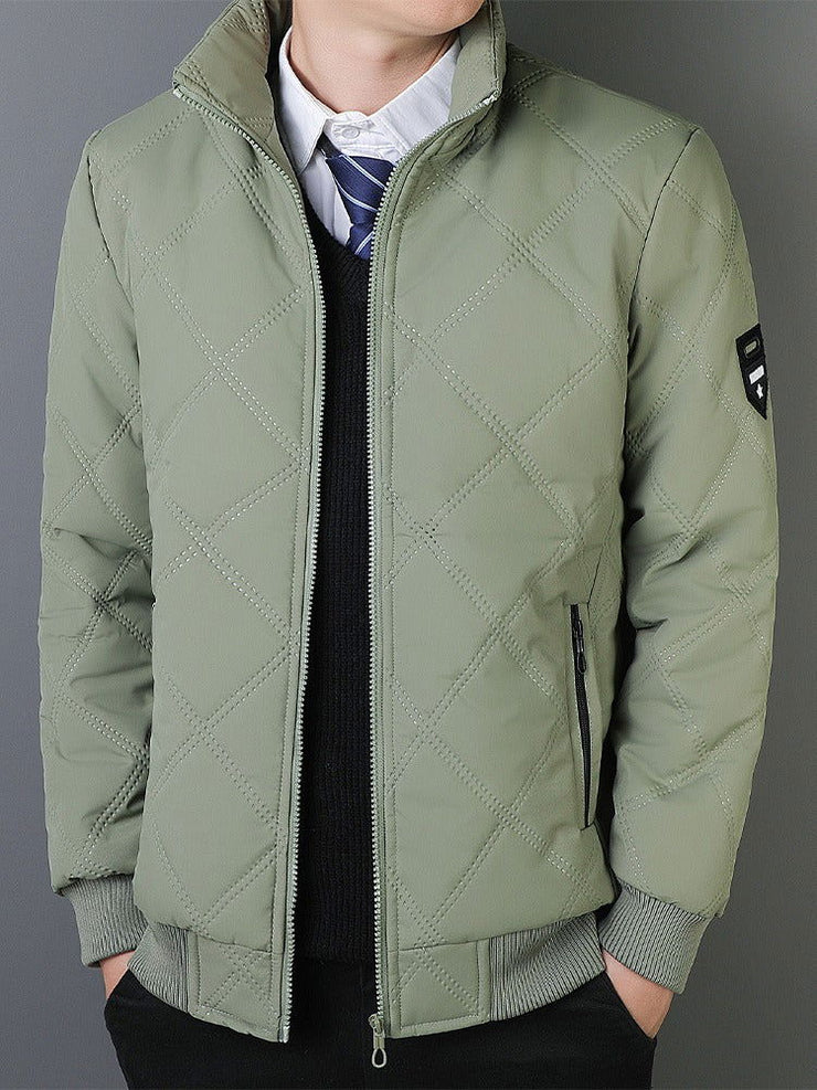 Autumn and winter casual cotton jacket for men, new standing collar windproof and cotton jacket, trendy light business cotton jacket for men, middle-aged and elderly - Follow yourDream