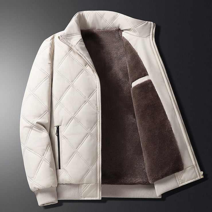Autumn and winter casual cotton jacket for men, new standing collar windproof and cotton jacket, trendy light business cotton jacket for men, middle-aged and elderly - Follow yourDream