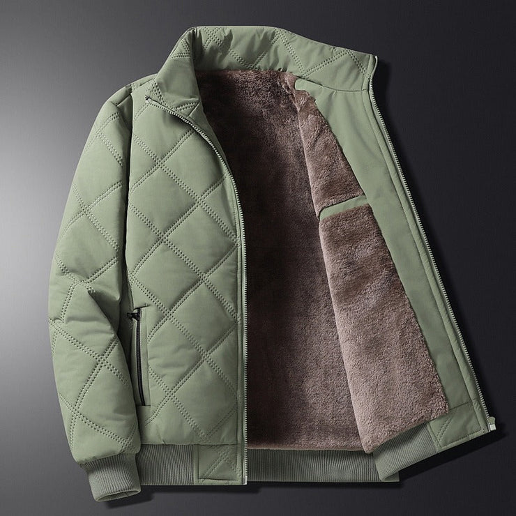 Autumn and winter casual cotton jacket for men, new standing collar windproof and cotton jacket, trendy light business cotton jacket for men, middle-aged and elderly - Follow yourDream
