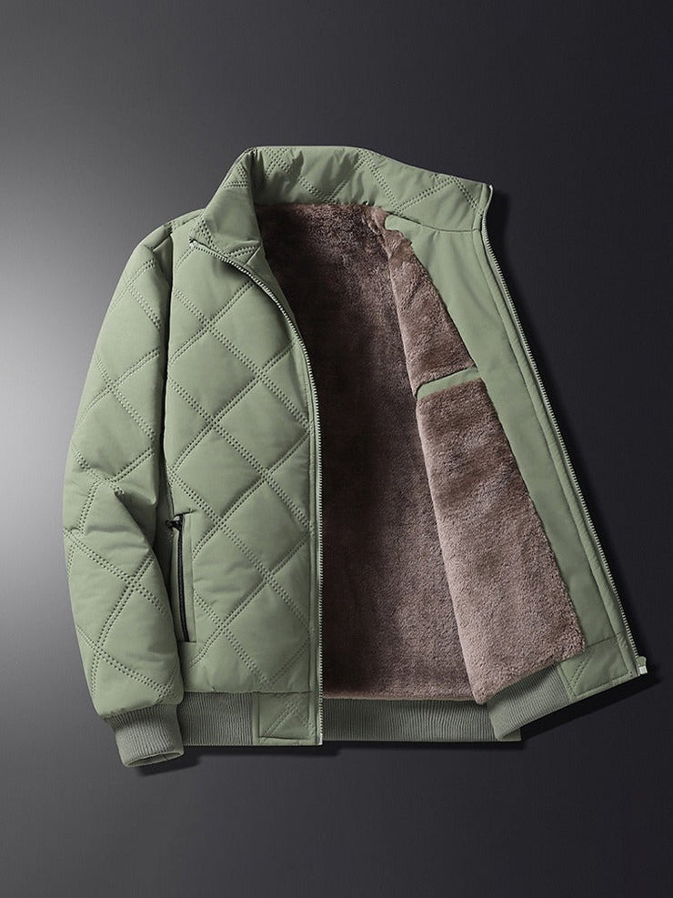 Autumn and winter casual cotton jacket for men, new standing collar windproof and cotton jacket, trendy light business cotton jacket for men, middle-aged and elderly - Follow yourDream