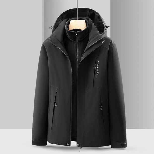 Autumn and winter hooded outdoor assault suit, couple's three in one assault suit, mountain climbing suit, windproof and waterproof assault suit - Follow yourDream