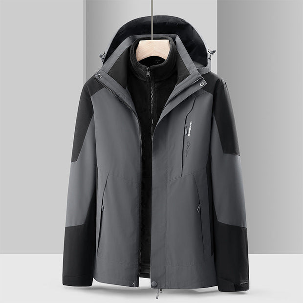 Autumn and winter hooded outdoor assault suit, couple's three in one assault suit, mountain climbing suit, windproof and waterproof assault suit - Follow yourDream