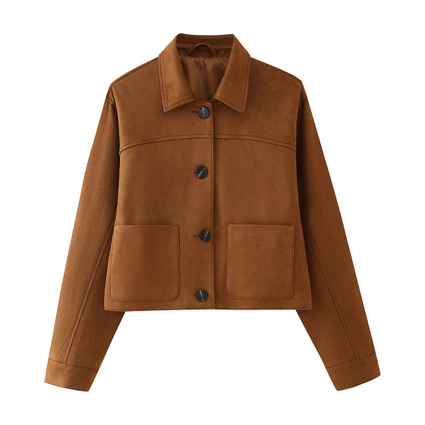 Autumn and winter new fashionable women's clothing casual elegant fashion design sense suede jacket&short skirt set - Follow yourDream