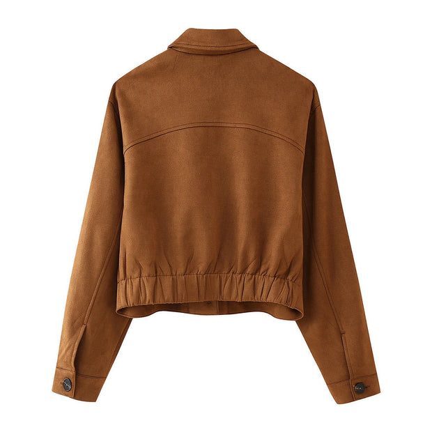 Autumn and winter new fashionable women's clothing casual elegant fashion design sense suede jacket&short skirt set - Follow yourDream
