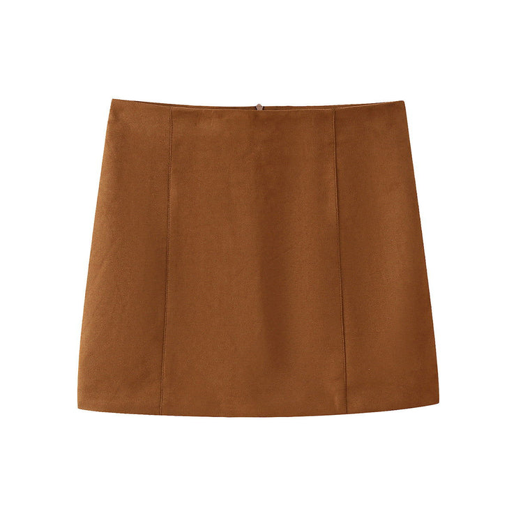 Autumn and winter new fashionable women's clothing casual elegant fashion design sense suede jacket&short skirt set - Follow yourDream