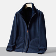 Autumn new double-sided warm fleece jacket for women, thickened couple style, coral fleece stand up collar cardigan jacket - Follow yourDream